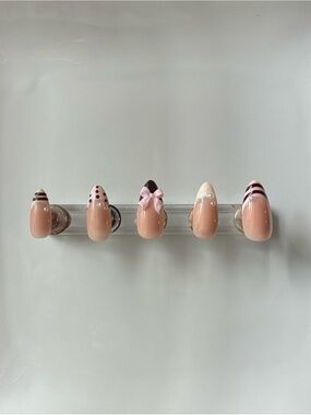 Custom made coquette dainty press on nails